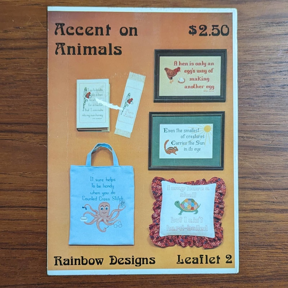 Accent on Animals Cross Stitch Pattern Pamphlet 1979
